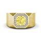 1 - Dominic 1.50 ctw Created Yellow Sapphire Hexagonal Halo Men Wedding Band (11 mm) 