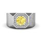 1 - Dominic 1.50 ctw Created Yellow Sapphire Hexagonal Halo Men Wedding Band (11 mm) 