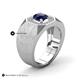 5 - Dominic 1.50 ctw Created Blue Sapphire Hexagonal Halo Men Wedding Band (11 mm) 