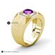5 - Dominic 1.17 ctw Amethyst Hexagonal Halo Men Wedding Band (11 mm) 