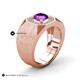 5 - Dominic 1.17 ctw Amethyst Hexagonal Halo Men Wedding Band (11 mm) 
