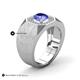 5 - Dominic 1.50 ctw Tanzanite Hexagonal Halo Men Wedding Band (11 mm) 