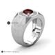 5 - Dominic 1.35 ctw Red Garnet Hexagonal Halo Men Wedding Band (11 mm) 
