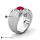 5 - Dominic 1.25 ctw Created Ruby Hexagonal Halo Men Wedding Band (11 mm) 