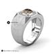 5 - Dominic 1.30 ctw Smoky Quartz Hexagonal Halo Men Wedding Band (11 mm) 