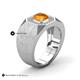 5 - Dominic 1.17 ctw Citrine Hexagonal Halo Men Wedding Band (11 mm) 
