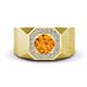1 - Dominic 1.17 ctw Citrine Hexagonal Halo Men Wedding Band (11 mm) 