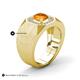 5 - Dominic 1.17 ctw Citrine Hexagonal Halo Men Wedding Band (11 mm) 