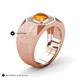 5 - Dominic 1.17 ctw Citrine Hexagonal Halo Men Wedding Band (11 mm) 