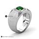 5 - Dominic 1.15 ctw Created Emerald Hexagonal Halo Men Wedding Band (11 mm) 