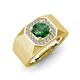 4 - Dominic 1.15 ctw Created Emerald Hexagonal Halo Men Wedding Band (11 mm) 