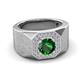 3 - Dominic 1.15 ctw Created Emerald Hexagonal Halo Men Wedding Band (11 mm) 