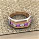 3 - Brad 1.01 ctw Amethyst and Lab Grown Diamond 7 Stone Men Wedding Ring (8.50 mm) 