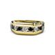 1 - Brad 1.09 ctw Black Diamond and Lab Grown Diamond 7 Stone Men Wedding Ring (8.50 mm) 