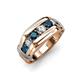 4 - Brad 1.05 ctw Blue Diamond and Lab Grown Diamond 7 Stone Men Wedding Ring (8.50 mm) 