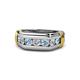 1 - Brad 1.01 ctw Aquamarine and Lab Grown Diamond 7 Stone Men Wedding Ring (8.50 mm) 