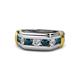1 - Brad 1.05 ctw Blue Diamond and Lab Grown Diamond 7 Stone Men Wedding Ring (8.50 mm) 