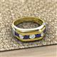 3 - Brad 1.05 ctw Blue Sapphire and Lab Grown Diamond 7 Stone Men Wedding Ring (8.50 mm) 