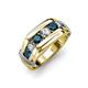 4 - Brad 1.05 ctw Blue Diamond and Lab Grown Diamond 7 Stone Men Wedding Ring (8.50 mm) 