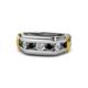 1 - Brad 1.09 ctw Black Diamond and Lab Grown Diamond 7 Stone Men Wedding Ring (8.50 mm) 