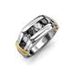 4 - Brad 1.09 ctw Black Diamond and Lab Grown Diamond 7 Stone Men Wedding Ring (8.50 mm) 