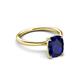 3 - Solina 2.89 ctw Antique Cushion Shape Created Blue Sapphire accented Lab Grown Diamond Hidden Halo Women Engagement Ring 