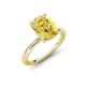 4 - Solina 2.89 ctw Antique Cushion Shape Created Yellow Sapphire accented Lab Grown Diamond Hidden Halo Women Engagement Ring 