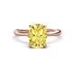 1 - Solina 2.89 ctw Antique Cushion Shape Created Yellow Sapphire accented Lab Grown Diamond Hidden Halo Women Engagement Ring 