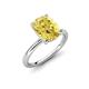 4 - Solina 2.89 ctw Antique Cushion Shape Created Yellow Sapphire accented Lab Grown Diamond Hidden Halo Women Engagement Ring 