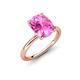 4 - Solina 2.89 ctw Antique Cushion Shape Created Pink Sapphire accented Lab Grown Diamond Hidden Halo Women Engagement Ring 