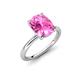 4 - Solina 2.89 ctw Antique Cushion Shape Created Pink Sapphire accented Lab Grown Diamond Hidden Halo Women Engagement Ring 