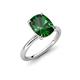 4 - Solina 2.29 ctw Antique Cushion Shape Created Emerald accented Lab Grown Diamond Hidden Halo Women Engagement Ring 