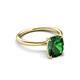3 - Solina 2.29 ctw Antique Cushion Shape Created Emerald accented Lab Grown Diamond Hidden Halo Women Engagement Ring 