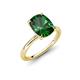 4 - Solina 2.29 ctw Antique Cushion Shape Created Emerald accented Lab Grown Diamond Hidden Halo Women Engagement Ring 