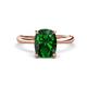 1 - Solina 2.29 ctw Antique Cushion Shape Created Emerald accented Lab Grown Diamond Hidden Halo Women Engagement Ring 
