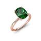 4 - Solina 2.29 ctw Antique Cushion Shape Created Emerald accented Lab Grown Diamond Hidden Halo Women Engagement Ring 