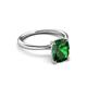 3 - Solina 2.29 ctw Antique Cushion Shape Created Emerald accented Lab Grown Diamond Hidden Halo Women Engagement Ring 