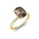 4 - Solina 2.89 ctw Antique Cushion Shape Smoky Quartz accented Lab Grown Diamond Hidden Halo Women Engagement Ring 
