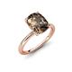 4 - Solina 2.89 ctw Antique Cushion Shape Smoky Quartz accented Lab Grown Diamond Hidden Halo Women Engagement Ring 