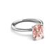 3 - Solina 1.93 ctw Antique Cushion Shape Morganite accented Lab Grown Diamond Hidden Halo Women Engagement Ring 