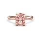 1 - Solina 1.93 ctw Antique Cushion Shape Morganite accented Lab Grown Diamond Hidden Halo Women Engagement Ring 