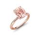 4 - Solina 1.93 ctw Antique Cushion Shape Morganite accented Lab Grown Diamond Hidden Halo Women Engagement Ring 