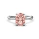 1 - Solina 1.93 ctw Antique Cushion Shape Morganite accented Lab Grown Diamond Hidden Halo Women Engagement Ring 