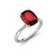 4 - Solina 2.74 ctw Antique Cushion Shape Red Garnet accented Lab Grown Diamond Hidden Halo Women Engagement Ring 