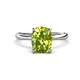 1 - Solina 2.34 ctw Antique Cushion Shape Peridot accented Lab Grown Diamond Hidden Halo Women Engagement Ring 