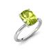 4 - Solina 2.34 ctw Antique Cushion Shape Peridot accented Lab Grown Diamond Hidden Halo Women Engagement Ring 