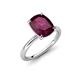 4 - Solina 2.74 ctw Antique Cushion Shape Rhodolite Garnet accented Lab Grown Diamond Hidden Halo Women Engagement Ring 