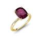 4 - Solina 2.74 ctw Antique Cushion Shape Rhodolite Garnet accented Lab Grown Diamond Hidden Halo Women Engagement Ring 