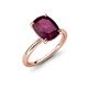 4 - Solina 2.74 ctw Antique Cushion Shape Rhodolite Garnet accented Lab Grown Diamond Hidden Halo Women Engagement Ring 