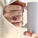 2 - Solina 2.74 ctw Antique Cushion Shape Rhodolite Garnet accented Lab Grown Diamond Hidden Halo Women Engagement Ring 